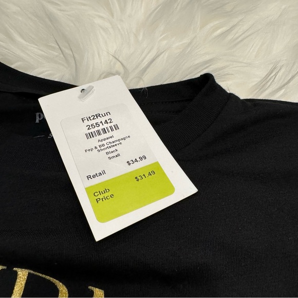 Pep & BB Champagne Problems Fit2Run Club Short Sleeve Top in Black, Small NWT - Picture 6 of 11